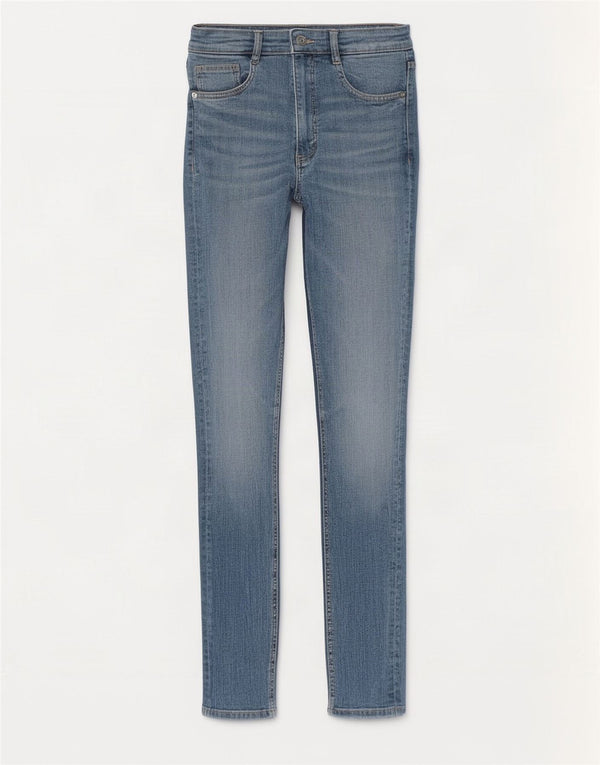 Zara Jeans feminino cintura alta super skinny EU 34 2XS W24 L27 azul