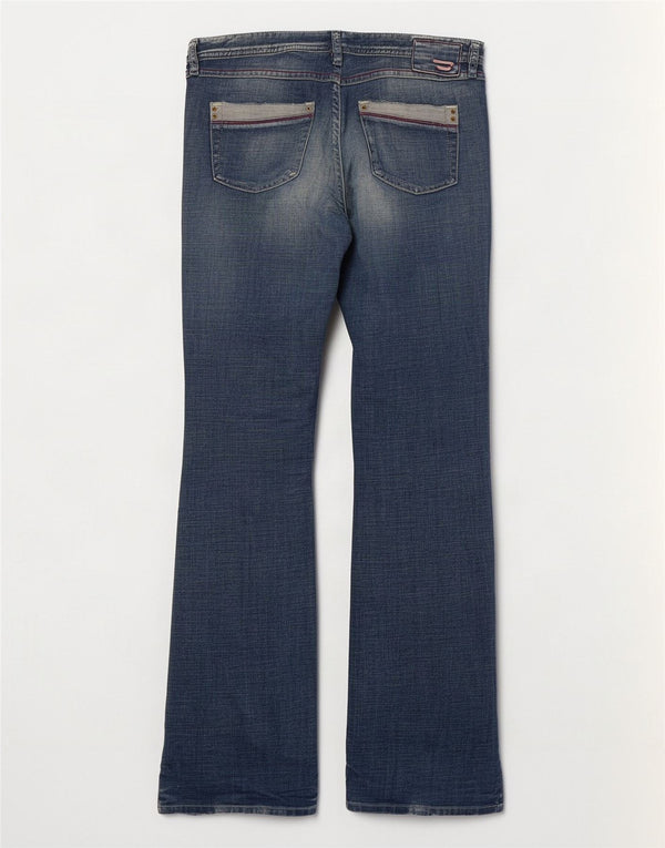 Jeans feminino Diesel Bootcut desgastado Reino Unido 16 grande W32 L33 azul algodão