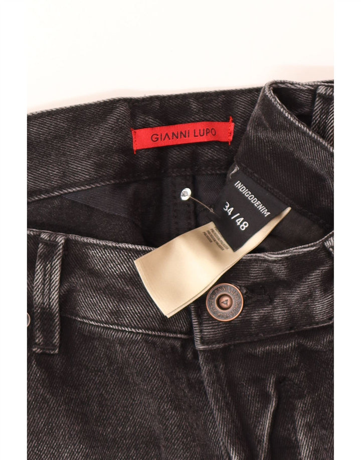 Gianni Lupo Masculino Bruce Distressed Slim Jeans IT 48 Médio W34 L30 Cinza