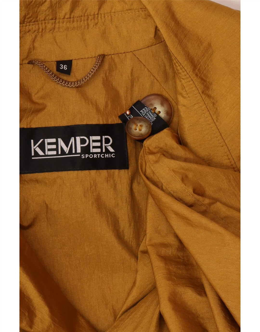 Sobretudo feminino oversized KEMPER EU 36 pequeno amarelo poliamida