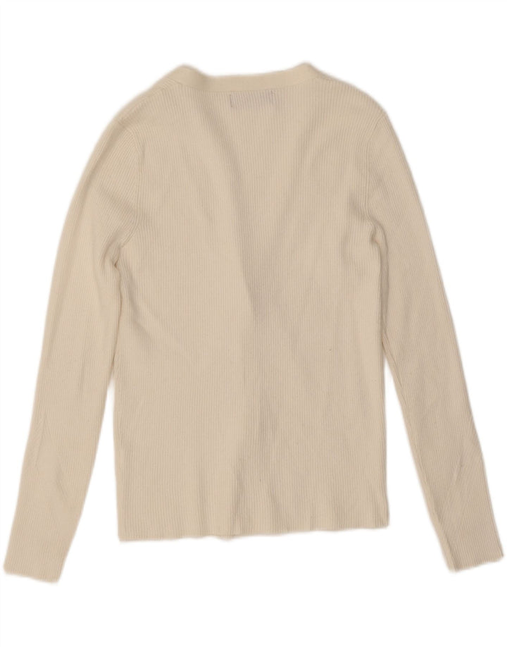Suéter cardigã feminino Marks & Spencer UK 14 médio branco