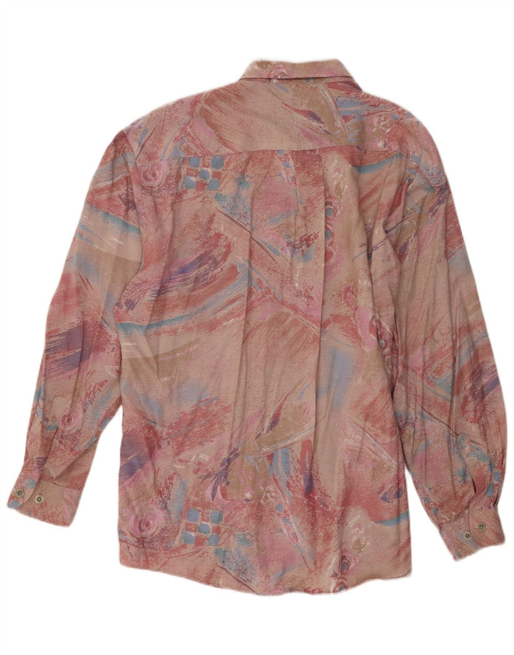 Camisa masculina com padrão abstrato Fairbanks tamanho 46 XL rosa