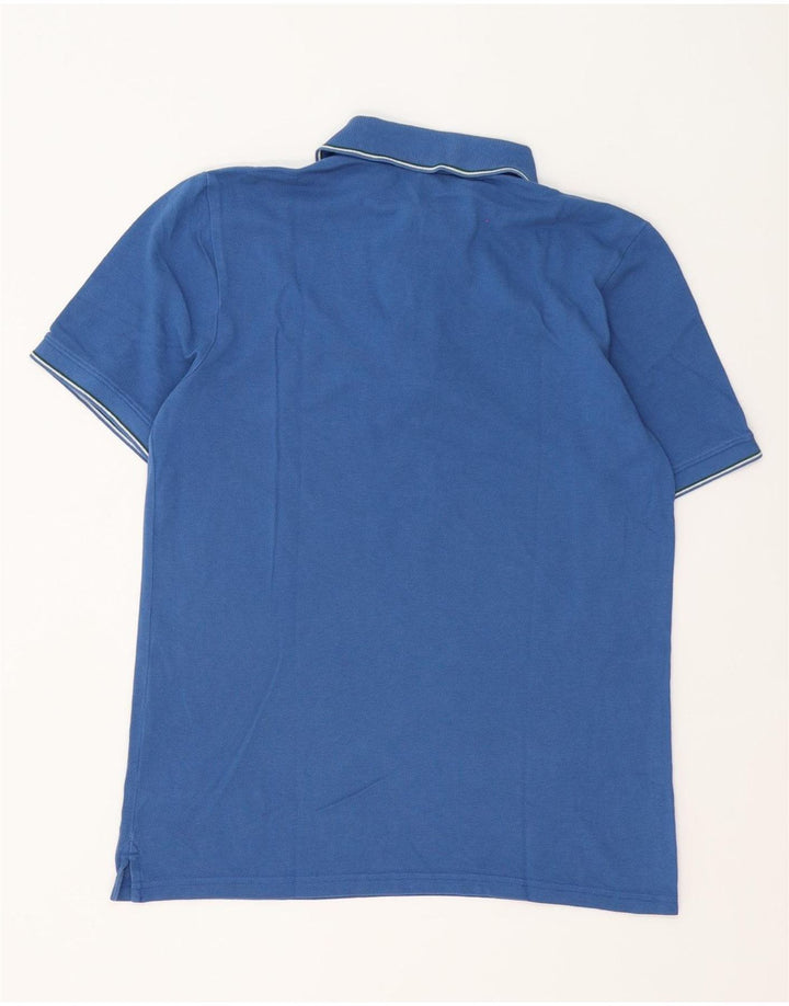 Camisa polo masculina G-Star de algodão listrado azul médio