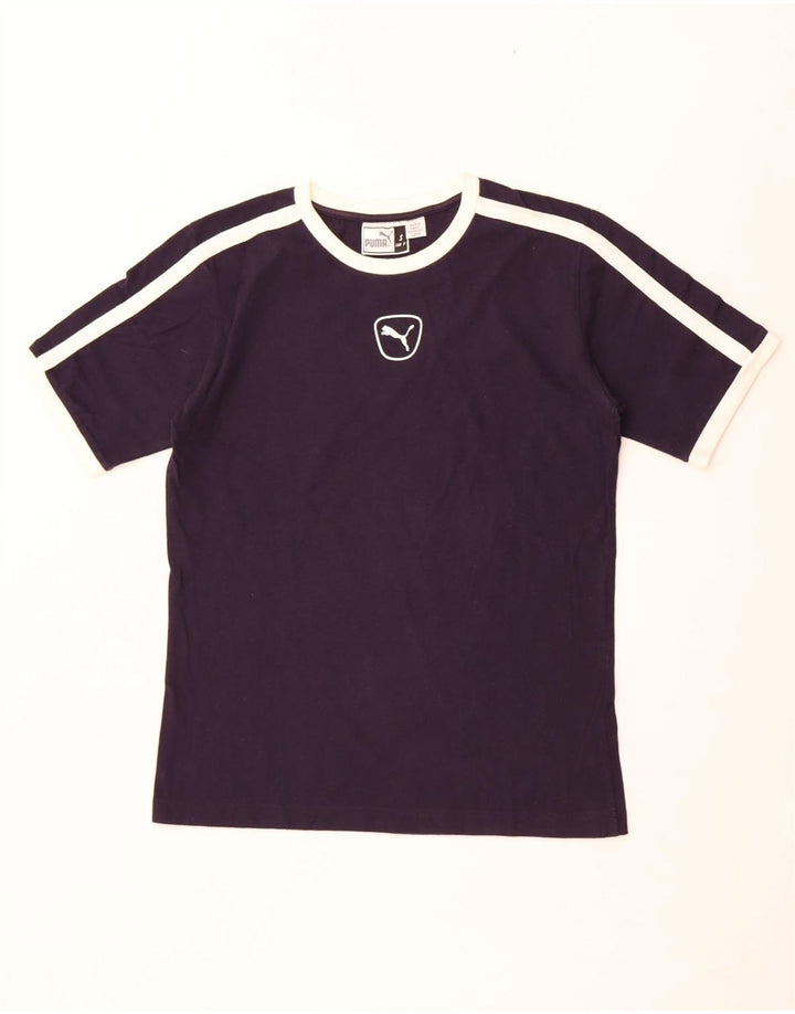Camiseta masculina Puma pequena algodão azul marinho
