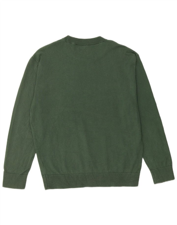 Suéter masculino ZARA com gola redonda e algodão verde médio