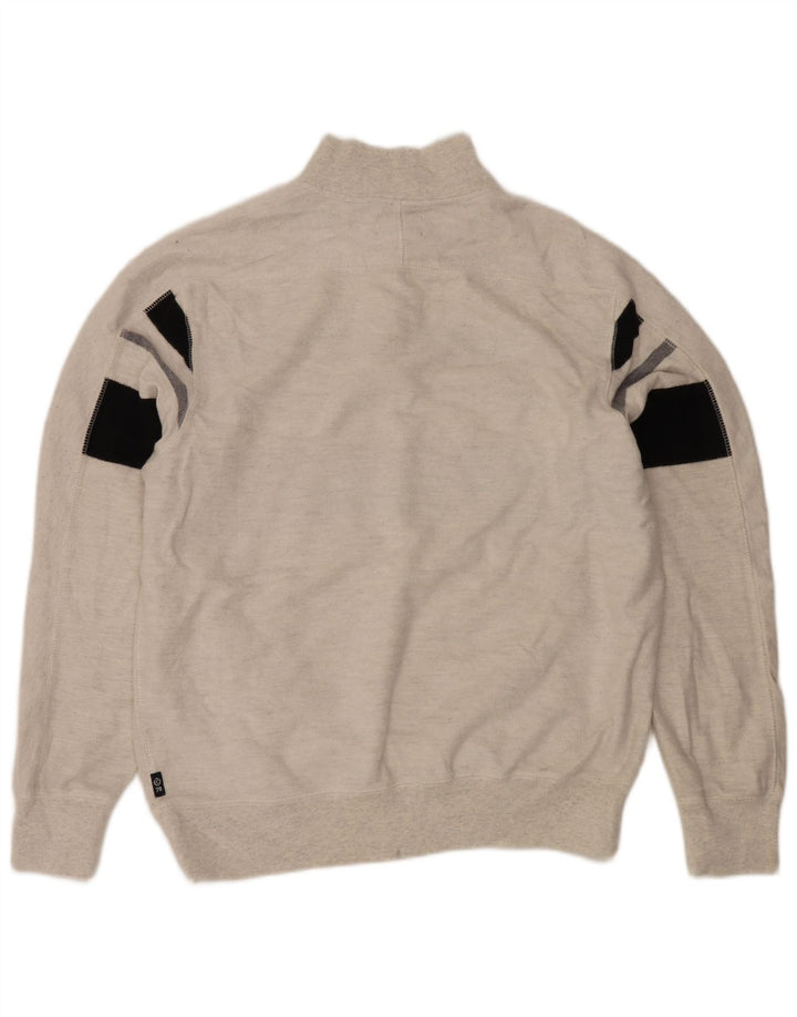 Suéter masculino CHAPS com gola e botão XL em algodão colorido off white