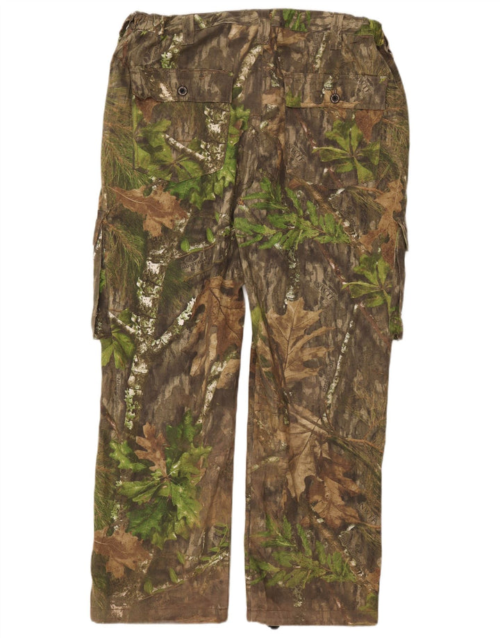 Calça cargo masculina reta MOSSY OAK W38 L31 algodão camuflado cáqui