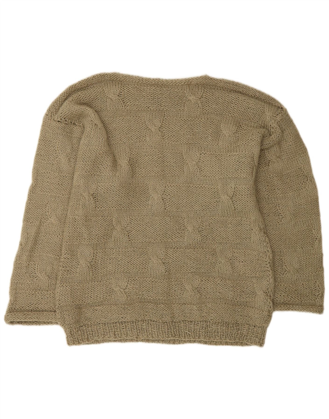 Suéter masculino vintage com gola canoa médio cáqui