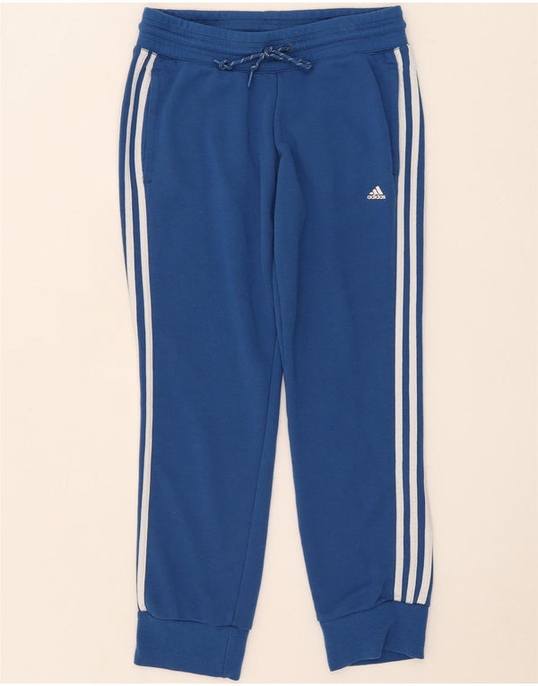 Adidas Womens Climalite Calças de treino Joggers UK 12/14 Médio Azul