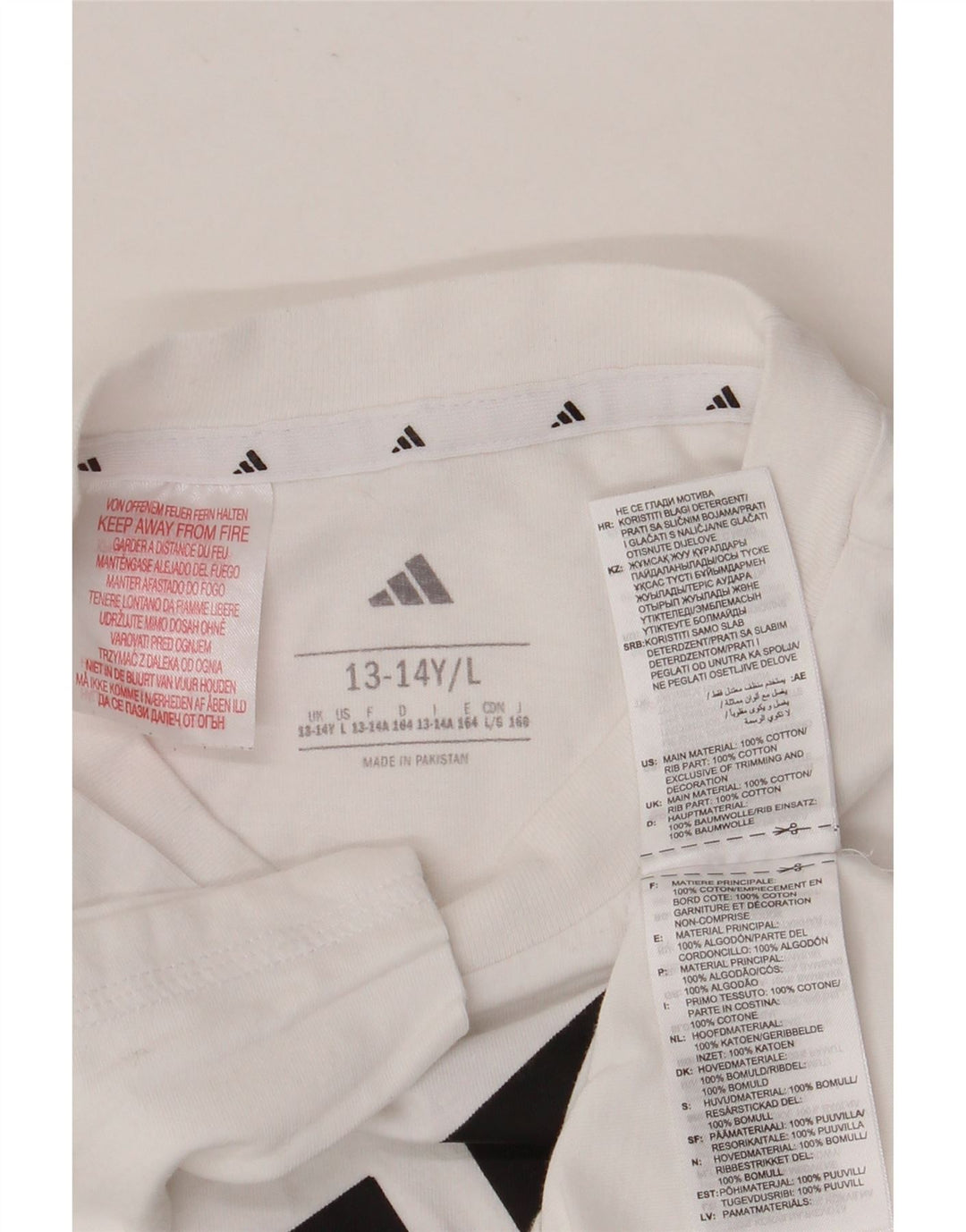 Camiseta Adidas Meninos Graphic Top 13-14 Anos Grande Algodão Branco