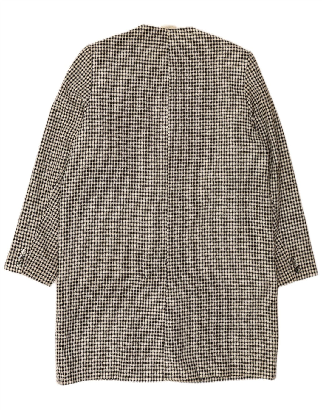 Sobretudo feminino ALEXON solto Reino Unido 12 poliéster preto médio Houndstooth