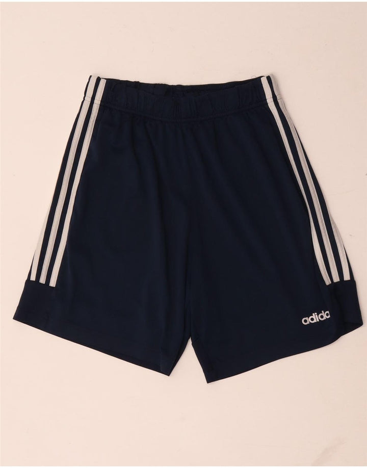 Shorts esportivos masculinos Adidas médio azul marinho poliéster