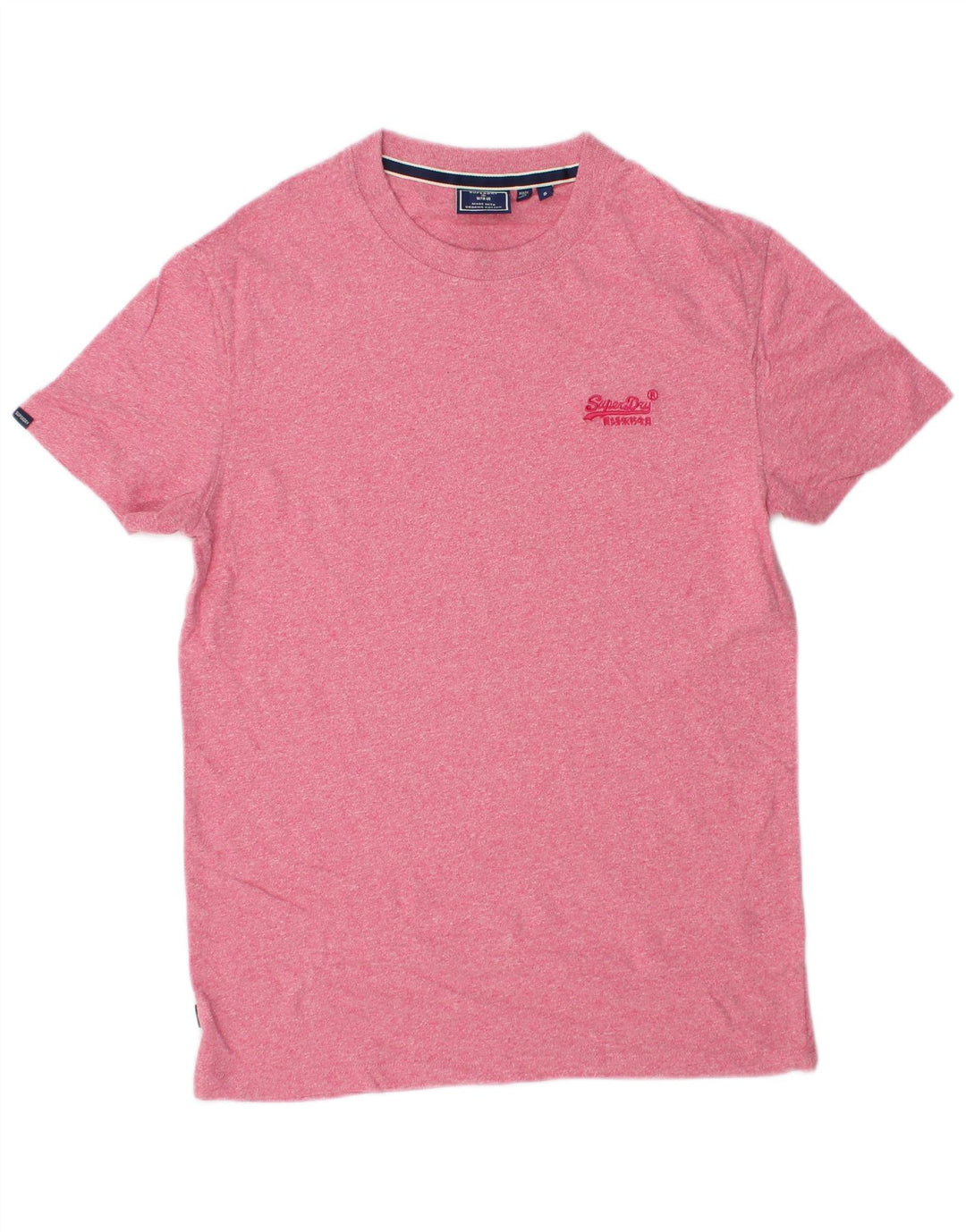 Camiseta masculina SUPERDRY top pequeno algodão rosa