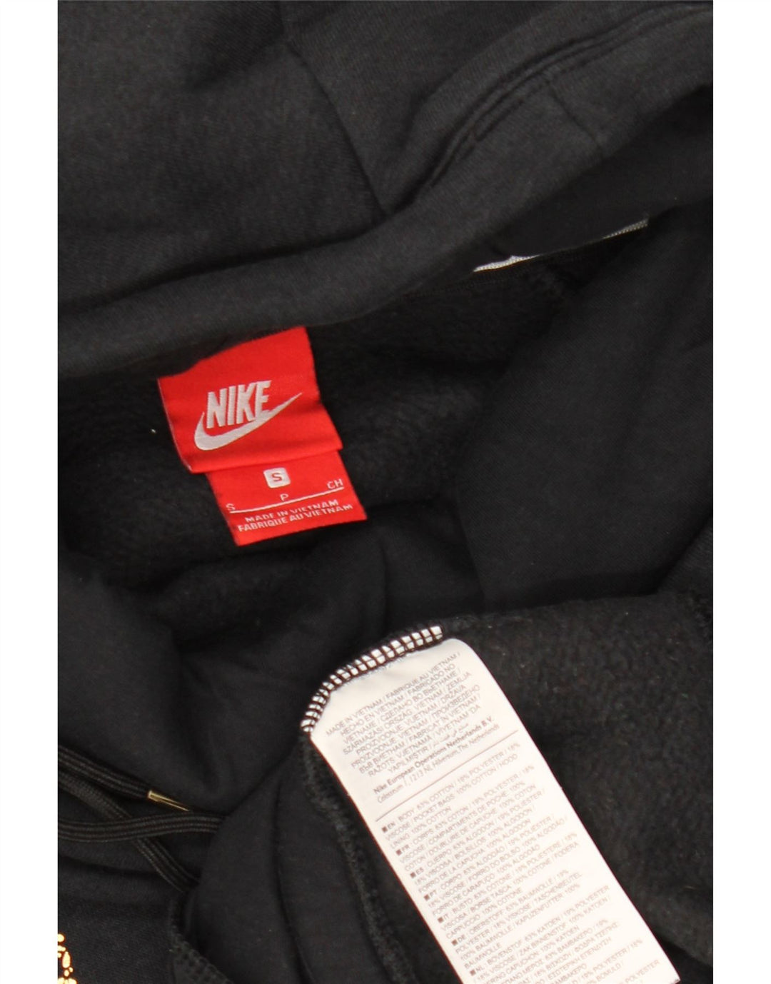 NIKE feminino oversized gráfico moletom com capuz Reino Unido 10 pequeno algodão preto