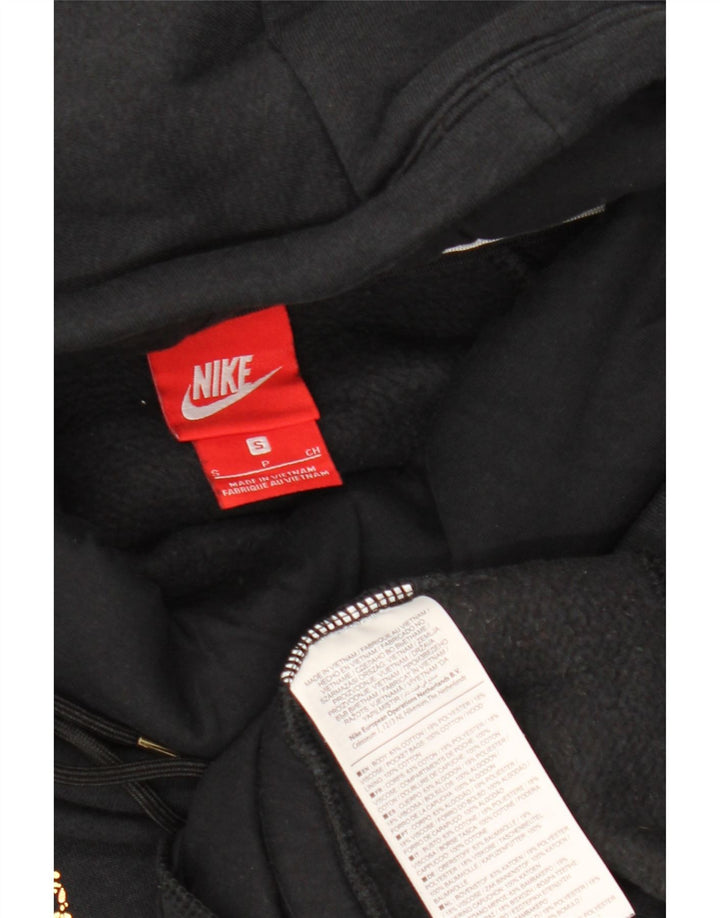 NIKE feminino oversized gráfico moletom com capuz Reino Unido 10 pequeno algodão preto