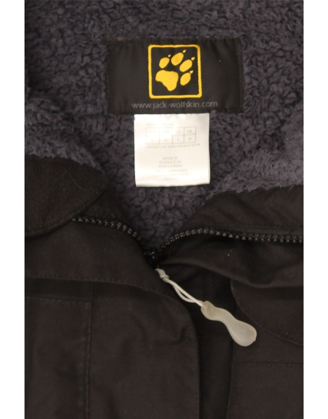 Casaco corta-vento feminino com capuz Jack Wolfskin Reino Unido 16 grande poliéster preto