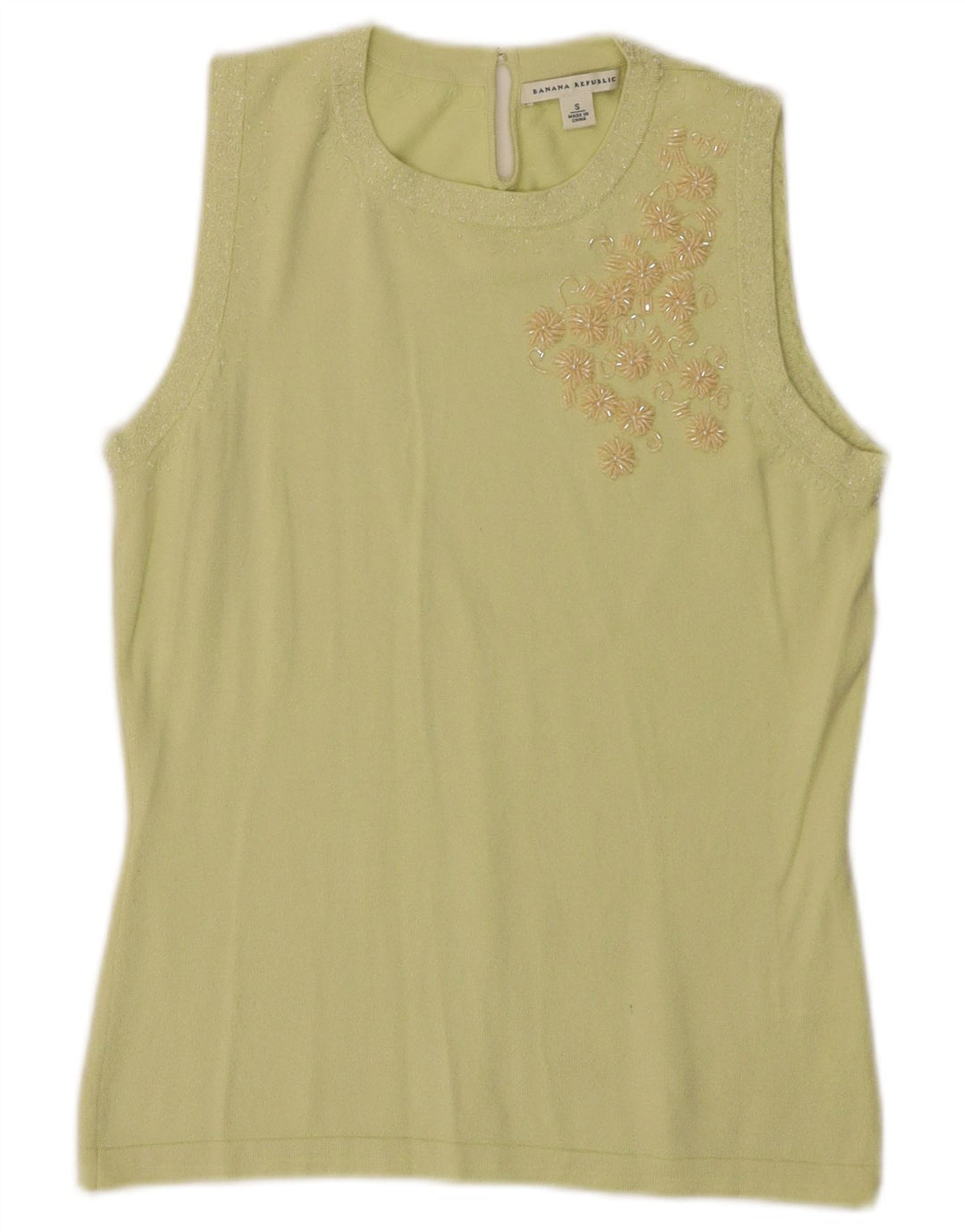 Colete feminino BANANA REPUBLIC UK 10 seda verde pequena
