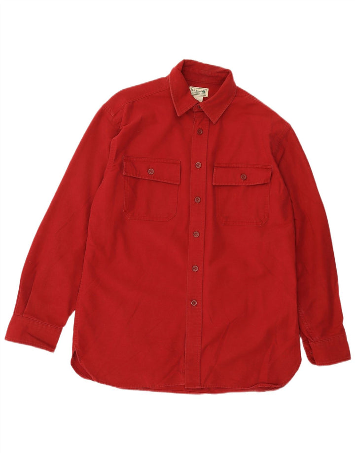 Camisa masculina L.L.Bean de algodão vermelho médio