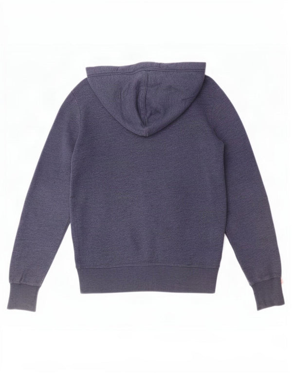 Suéter masculino Superdry com capuz e zíper pequeno azul algodão