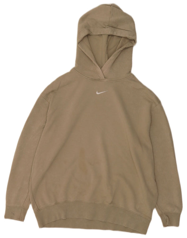 Nike Mens Loose Fit Hoodie Jumper Médio Bege Algodão