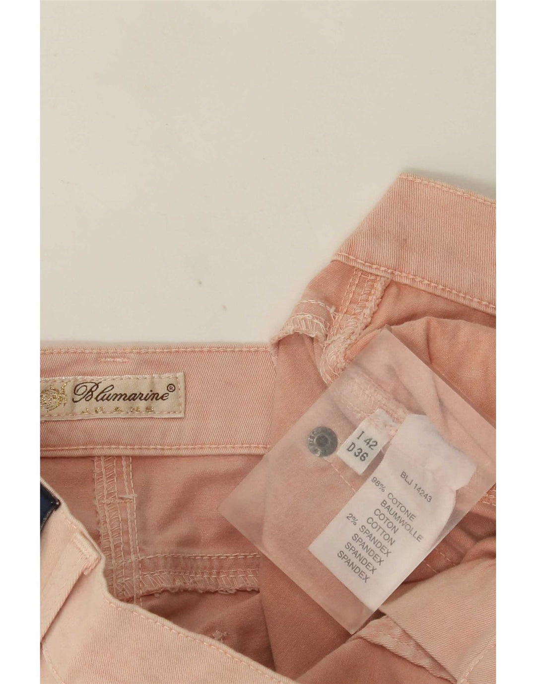 Saia jeans feminina Blumarine IT 42 médio W30 algodão rosa
