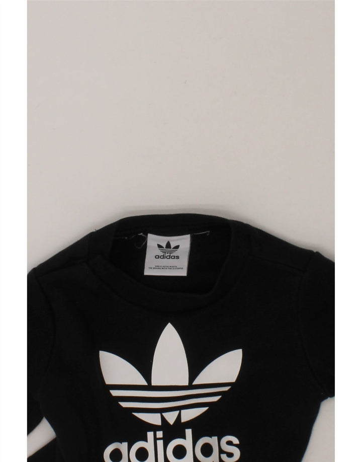 ADIDAS Baby Boys Graphic Sweatshirt Jumper 3-6 Months Black Cotton Vintage Adidas and Second-Hand Adidas from Messina Hembry 