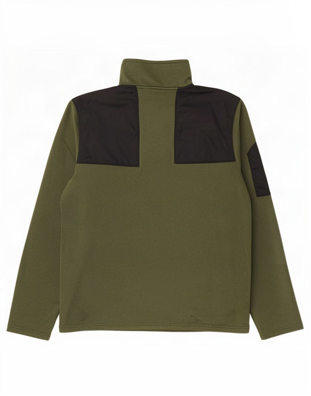 Moletom masculino The North Face com zíper e gola pequena em bloco colorido cáqui