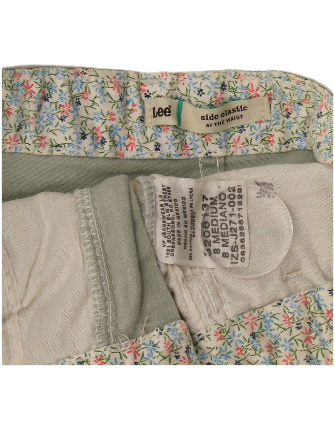 Calça feminina reta cortada LEE US 8 médio W28 L21 algodão cinza