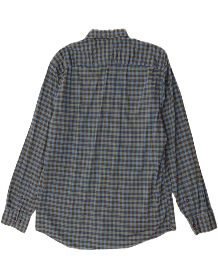 Camisa masculina Tommy Hilfiger XL azul algodão guingão