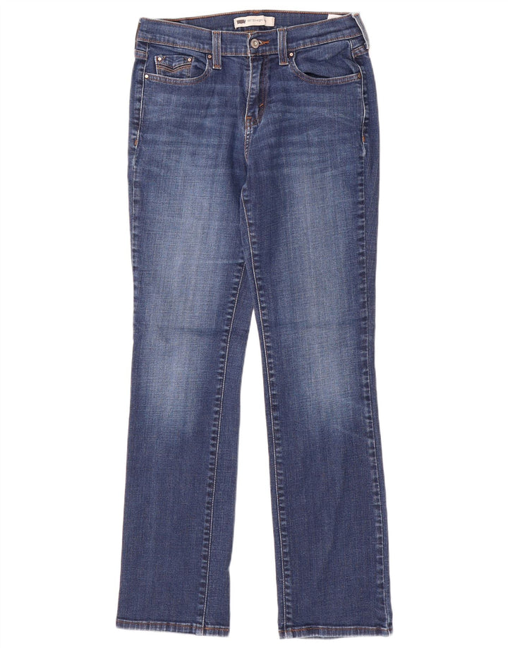 LEVI'S Jeans feminino 505 Straight US 4 pequeno W27 L32 algodão azul