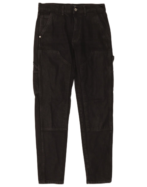 Zara Mens Cargo Slim Jeans EU 38 Pequeno W30 L30 Algodão Preto