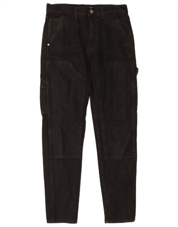 Zara Mens Cargo Slim Jeans EU 38 Pequeno W30 L30 Algodão Preto