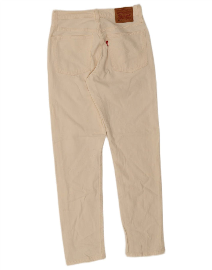Calça Jeans Levis Feminina 501 Straight W25 L28 Off White Algodão