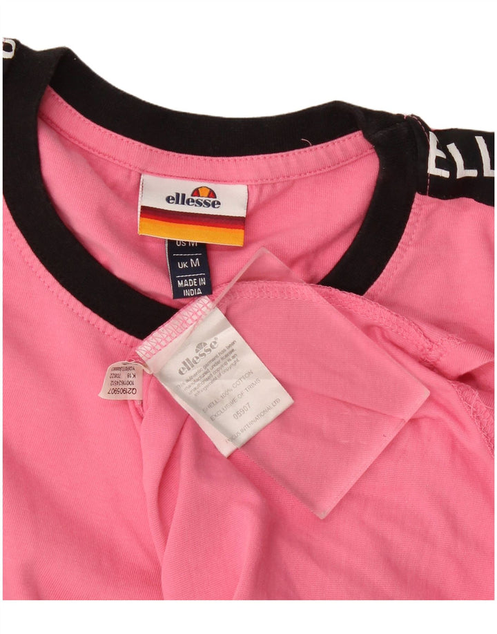 Ellesse Camiseta masculina gráfica Top médio rosa colorblock