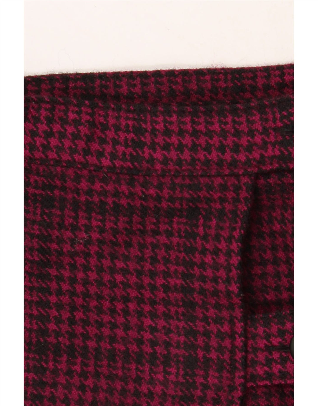 Saia feminina VINTAGE W30 lã virgem houndstooth rosa médio