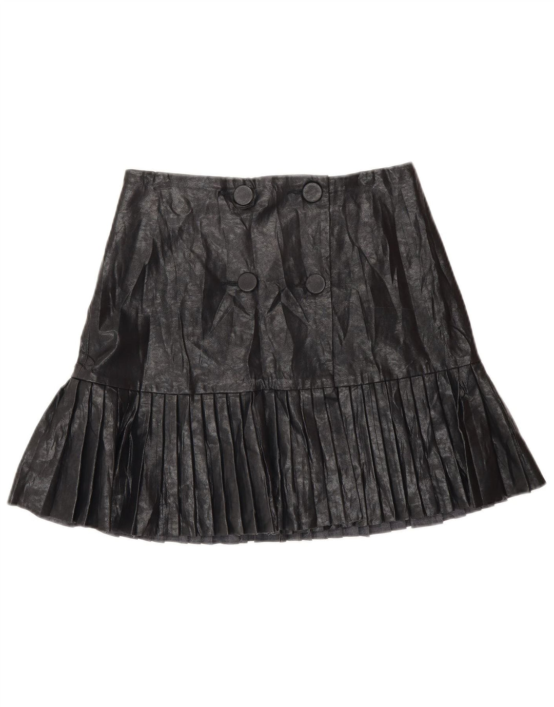 Zara Saia feminina de couro sintético pequena W26 preta
