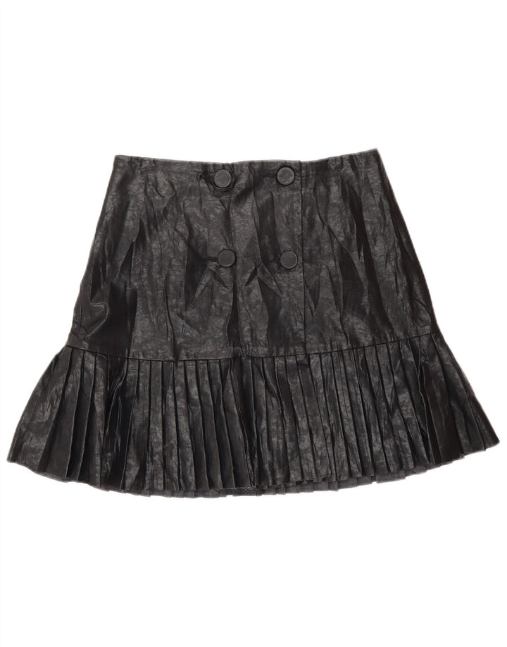 Zara Saia feminina de couro sintético pequena W26 preta