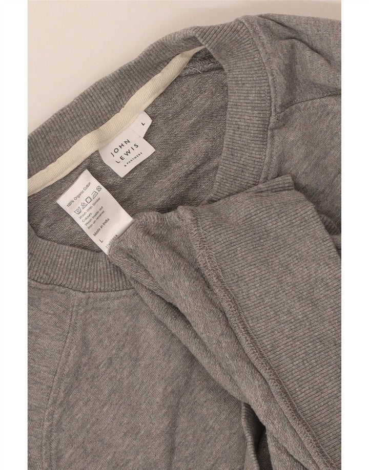 John Lewis moletom masculino jumper grande algodão cinza
