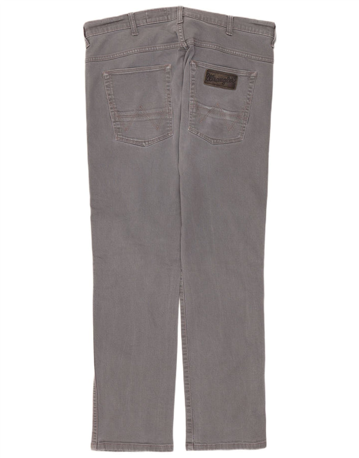 Wrangler Masculino Spencer Straight Jeans W34 L32 Algodão Cinza