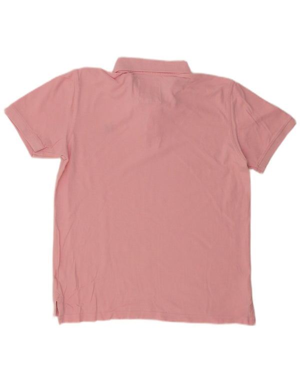 CREW CLOTHING Camisa polo masculina pequena de algodão rosa