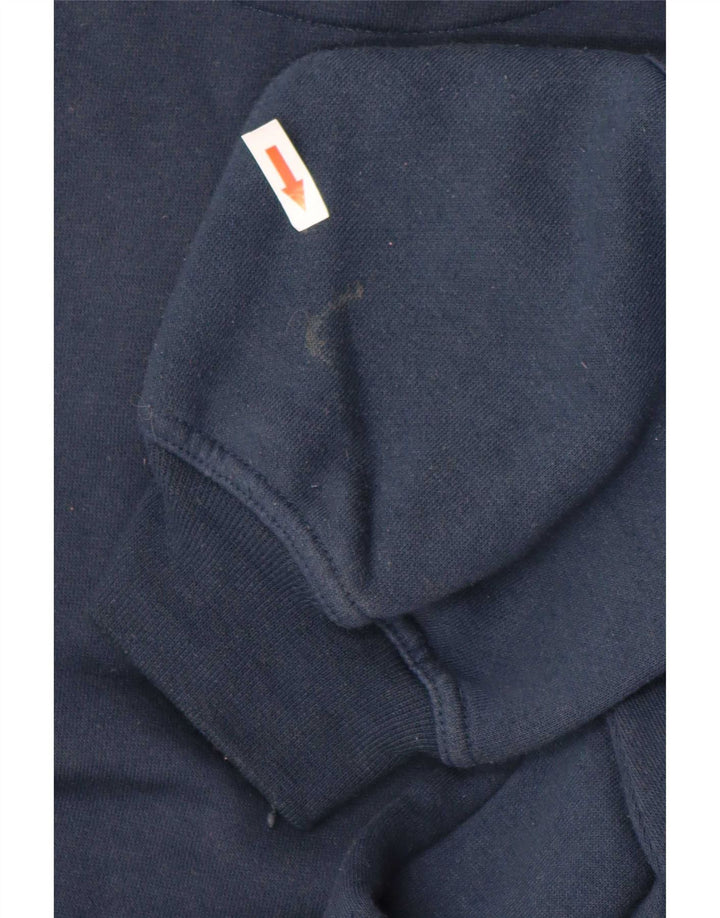 Suéter masculino Ellesse com zíper e gola grande de algodão azul marinho