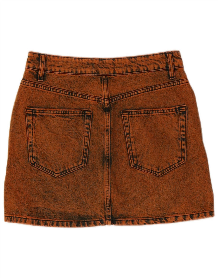 Mini saia jeans feminina Zara médio W28 laranja