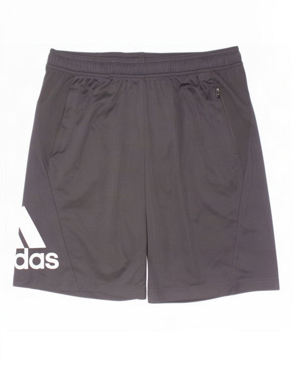 Shorts esportivos gráficos Adidas Aeroready para meninos 15-16 anos XL preto poliéster