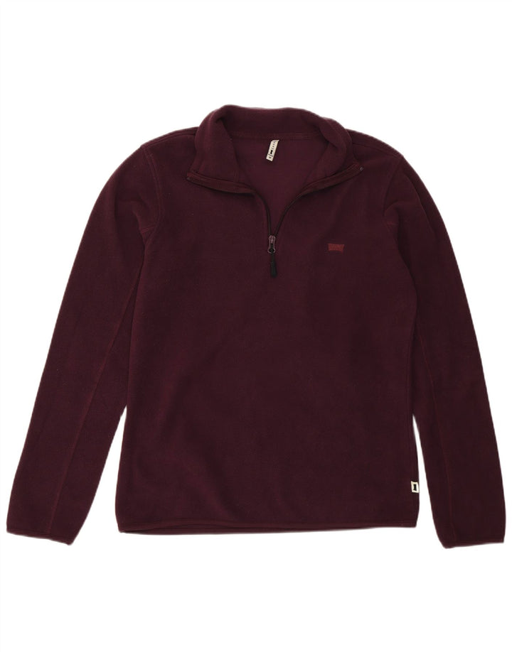 Jumper de lã feminino Carrera com zíper e gola UK 14 médio marrom poliéster