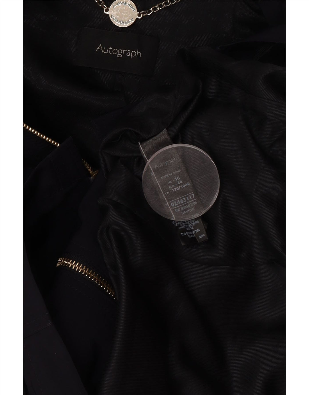 Jaqueta utilitária feminina Marks & Spencer Autograph UK 16 grande azul marinho