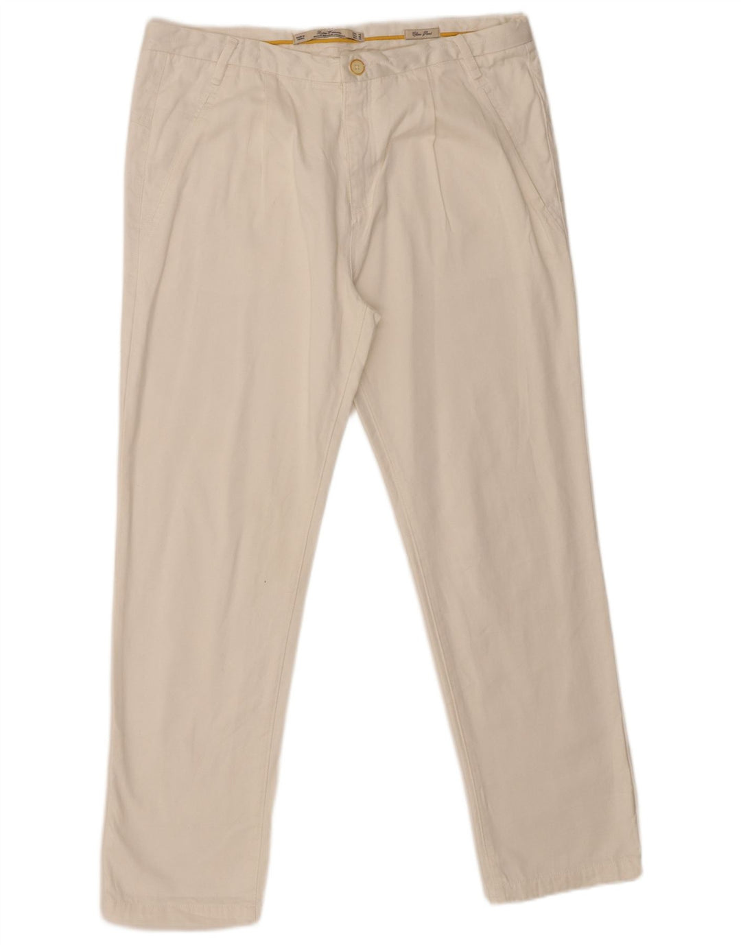 Calça Chino Reta Feminina Zara EU 40 Médio W30 L28 Branco