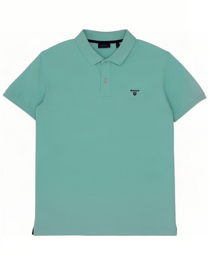 Camisa polo masculina Gant grande algodão turquesa