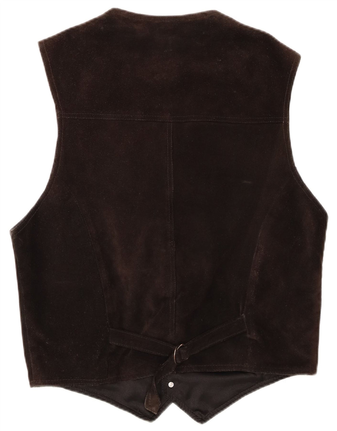 Colete masculino vintage de camurça EU 48 couro marrom médio