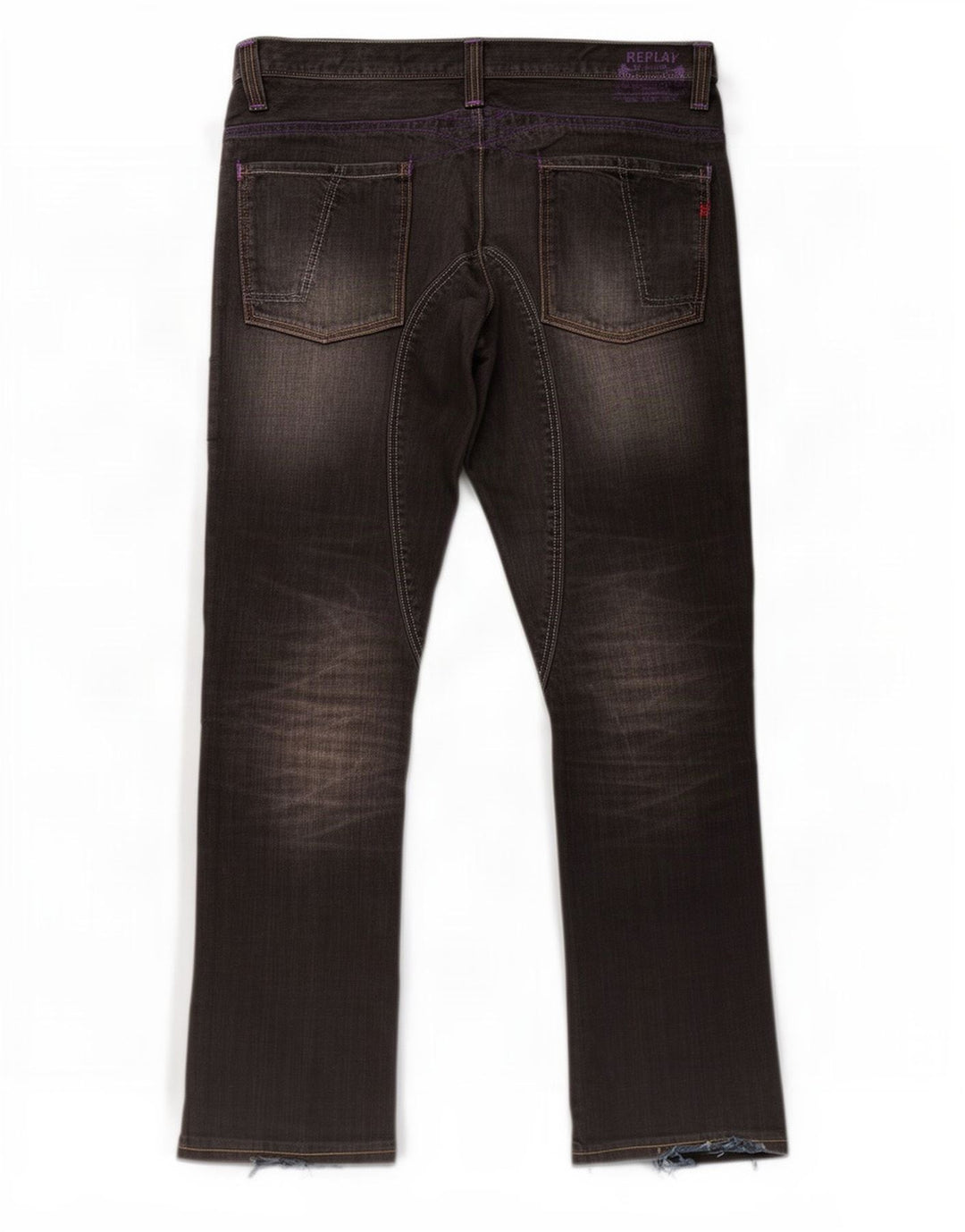 Replay Calça jeans reta masculina W38 L34 preta