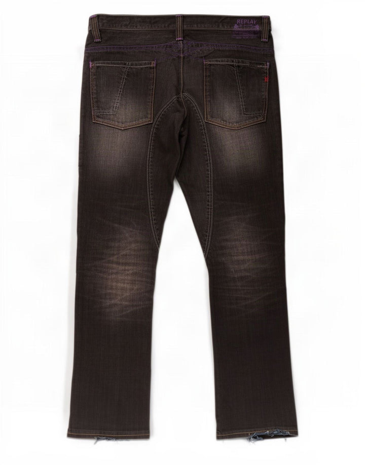 Replay Calça jeans reta masculina W38 L34 preta